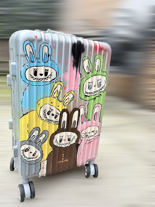 Custom Labubu Inspired suitcase