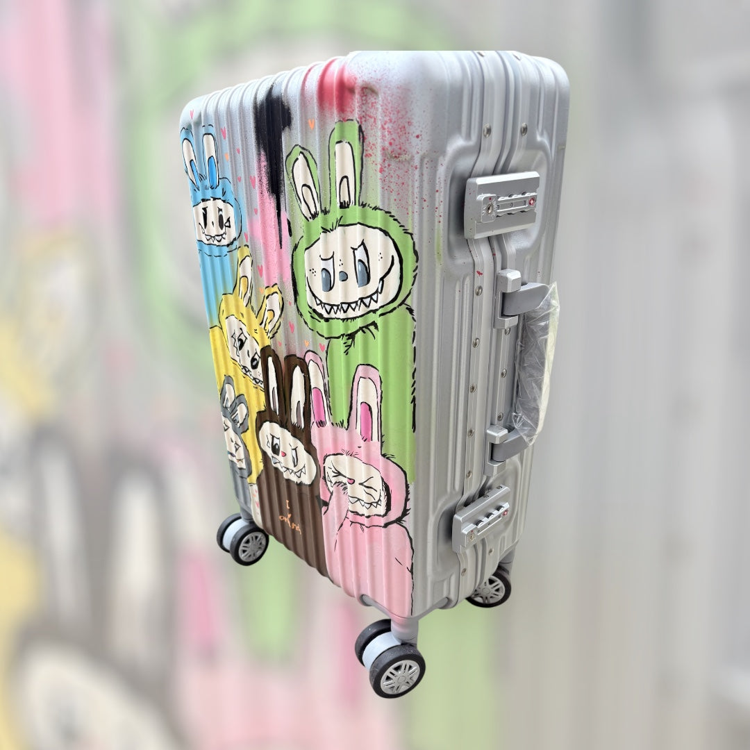 Custom Labubu Inspired suitcase