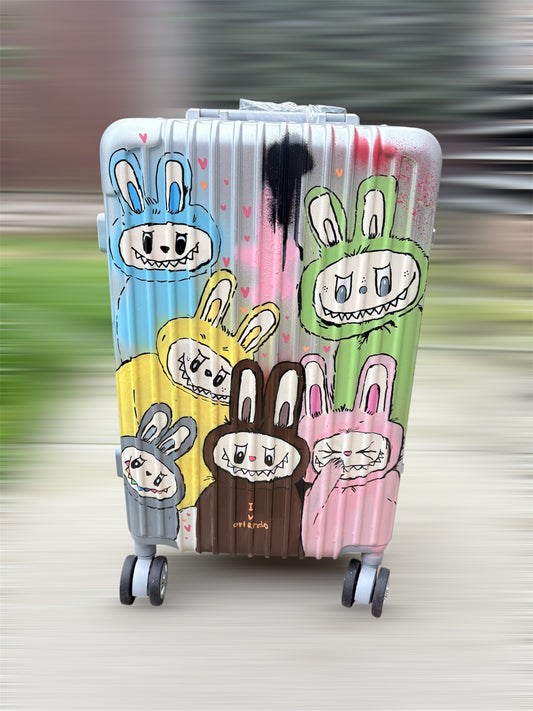 Custom Labubu Inspired suitcase